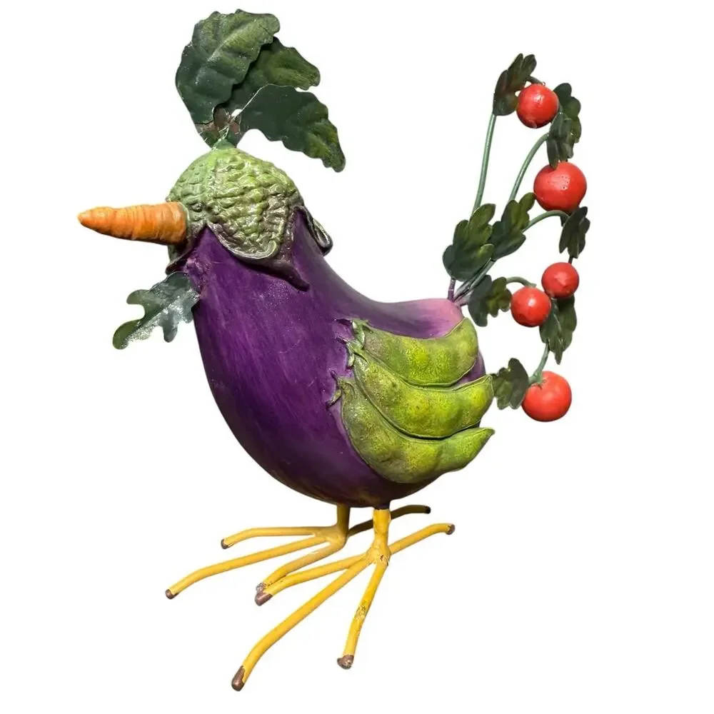 Farm Animal Vegetable Home Grown Garden Eggplant Rooster Anthropomorphic‎ Figure